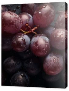 Fresh grapes seamless background, adorned with glistening droplets of water. Healthy food concept. Generative Ai