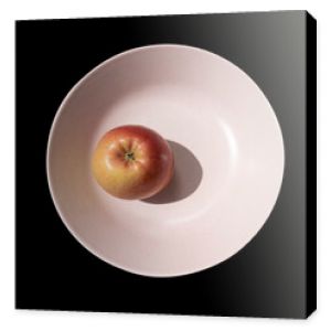 Apple in light brown plate nature morte