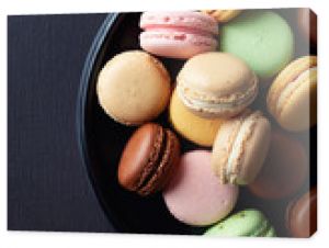 Plate of colorful macarons