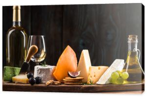 Cheese board, serving healthy festive food