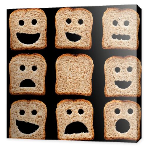 Bread slices with face expressions