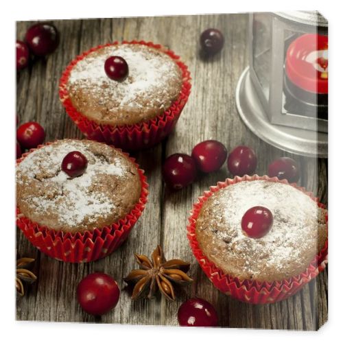 Christmas mini cakes with berries