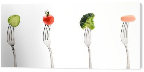 fresh vegetables on forks