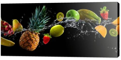 Fruits with water splash