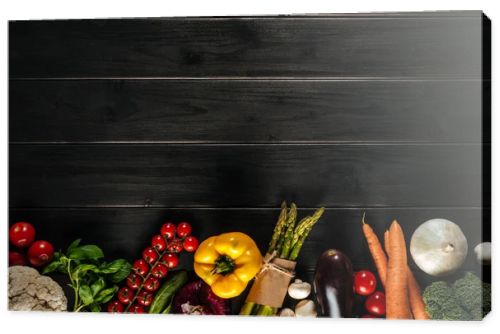 fresh vegetables lying in row