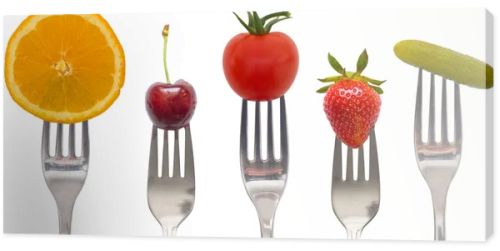Diet concept, snack of vegetables and fruits
