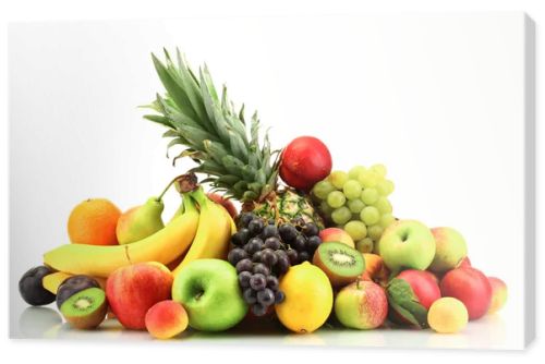 Assortment of exotic fruits isolated on white