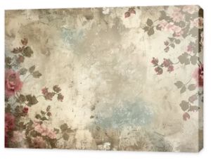 A vintage floral wallpaper background featuring delicate roses and leaves, perfect for antique shops, retro-style cafes, or creating a nostalgic atmosphere. Generative AI