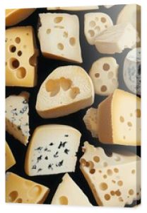 A seamless and playful cheese pattern featuring cheese holes and