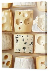 A seamless and playful cheese pattern featuring cheese holes and