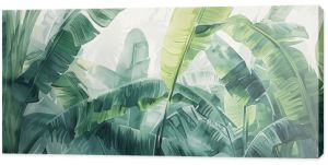 The room has large leaves art tropical pattern wallpaper