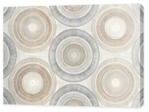 Concentric Circles: A Neutral Palette - Modern and elegant repeating pattern of concentric circles in a neutral palette of beige, taupe, gray, and cream.