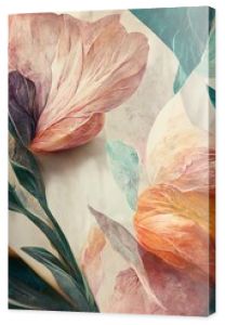 Flowers in the style of watercolor art. Luxurious floral elements, botanical background or wallpaper design, prints and invitations, postcards. Beautiful delicate flowers 3D illustration