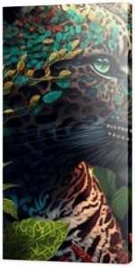 Jungle Leopard Jaguar Wallpaper Background Generative AI