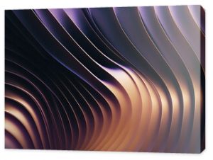 Wavy Golden and Purple Metallic 3D Background. Generative AI