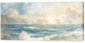 Abstract Watercolor Painting of a Seascape