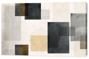 Abstract Geometric Composition in Black, White, and Brown