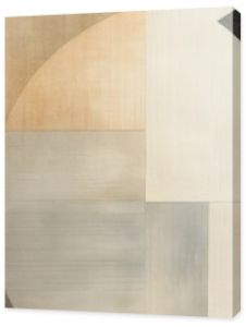 Abstract Geometric Shapes in Neutral Tones on Textured Paper, Featuring Muted Grays and Beiges with Subtle Gradients 