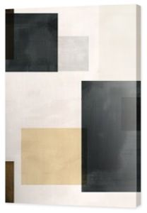 Abstract Geometric Composition in Black, White, and Brown