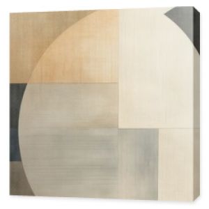 Abstract Geometric Shapes in Neutral Tones on Textured Paper, Featuring Muted Grays and Beiges with Subtle Gradients 