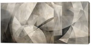 Abstract Geometric Shapes in Neutral Tones on Textured Paper, Featuring Muted Grays and Beiges with Subtle Gradients  