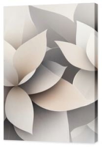 Abstract geometric flowers in neutral tones create a minimal yet dynamic pattern against a soft, muted background