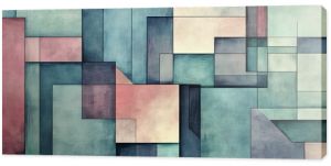 Abstract geometric shapes in pastel colors.