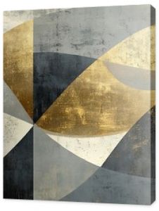 Intricate abstract design of fragmented shapes flowing gracefully through muted tones and textures background