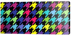 Neon Carnival Colors Hounds Tooth Repeat Pattern