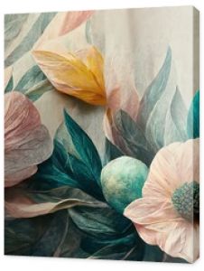 Flowers in the style of watercolor art. Luxurious floral elements, botanical background or wallpaper design, prints and invitations, postcards. Beautiful delicate flowers 3D illustration