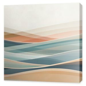 Serene Flow: A soothing abstract landscape of rolling hills in muted pastel hues, perfect for minimalist and contemporary spaces. 