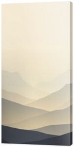 Mountain ranges in soft pastel hues, minimalistic landscape art. serenity and tranquility concept