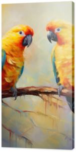 Vibrant Parrot Duo on Canvas