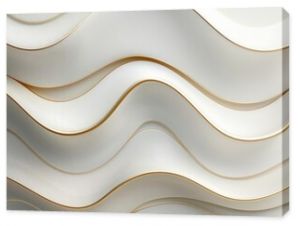 Modern abstract wallpaper with wavy, geometric patterns in gold and white tones.