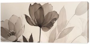 Elegant and timeless wallpaper featuring minimalist flower drawings