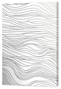 Abstract black and white hand drawn wavy line drawing seamless pattern. Modern minimalist fine wave outline background, creative monochrome wallpaper texture print. 