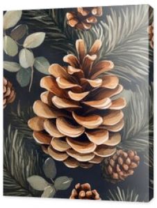 Pinecone wallpaper design with a captivating pattern, perfect for adding a natural touch to various spaces. This pinecone wallpaper offers appealing aesthetics and ample copy space.